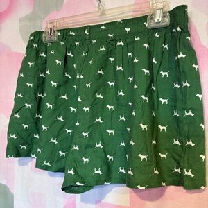 NWOT Victoria's Secret PINK * Green Dog Print Women's Sleepwear Shorts Medium M
